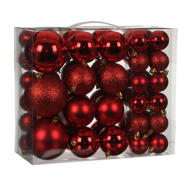 House of Seasons Lot de 46 boules de Noël en Plastique - Rouge product