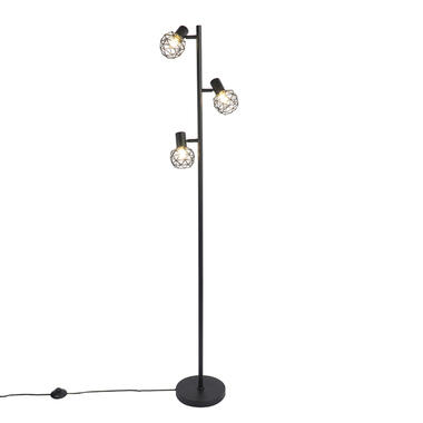 QAZQA Design vloerlamp zwart 3-lichts verstelbaar - Mesh product