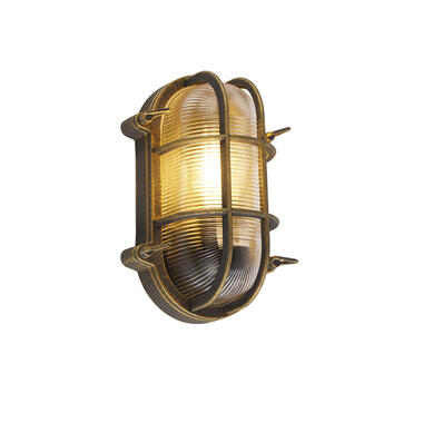 Qazqa wandlamp buiten nautica goudkleurig e27 product