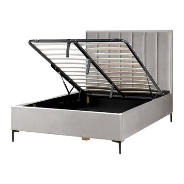 SEZANNE - Bed met opbergruimte - Lichtgrijs - 140 x 200 cm - Fluweel product