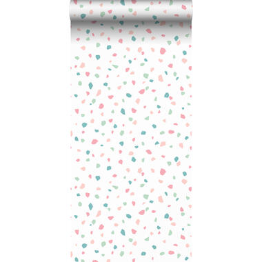 ESTAhome behangpapier - terrazzo - wit, roze en groen - 0,53 x 10,05 m product