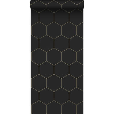 ESTAhome behang - hexagon - zwart en goud - 0,53 x 10,05 m - 139313 product