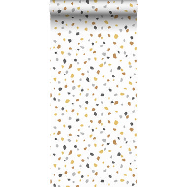 ESTAhome behang - terrazzo - wit, okergeel en grijs - 0,53 x 10,05 m product