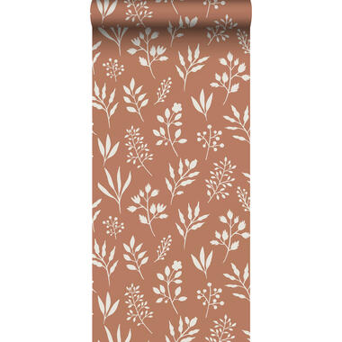 ESTAhome behangpapier - bloemmotief in Scandinavische stijl - terracotta en wit product