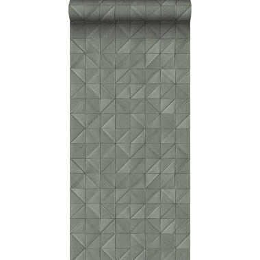 ESTAhome behang - grafisch 3D motief - vergrijsd groen - 50 x 900 cm product