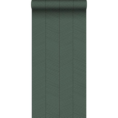 ESTAhome behang - visgraat-motief - groen en zwart - 0,53 x 10,05 m product