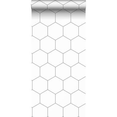 ESTAhome behangpapier - hexagon - zwart wit - 0,53 x 10,05 m - 139311 product