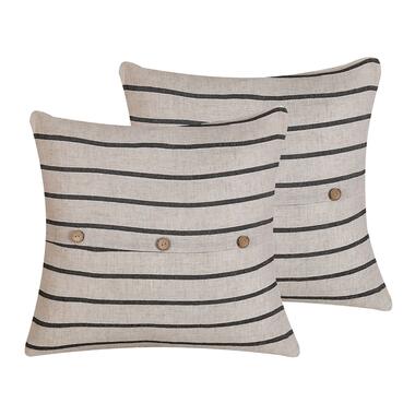 Lot de 2 coussins décoratifs à rayures 43 x 43 cm beige / noir CYNARA product