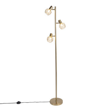 QAZQA lampadaire design or 3 lumières orientable - mesh product