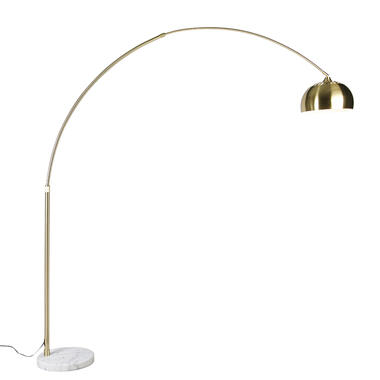 QAZQA lampe arc en laiton avec base en marbre blanc réglable - xxl product