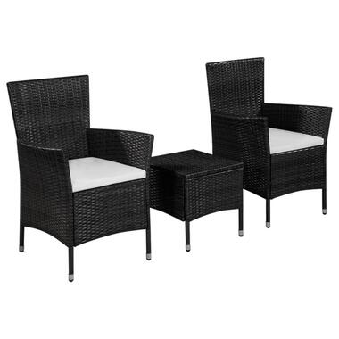 VIDAXL 3-delige Bistroset poly rattan zwart product