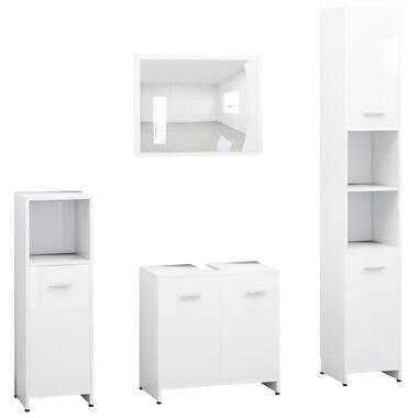 vidaXL Ensemble de meubles salle de bain 4 pcs blanc bois d’ingénierie product