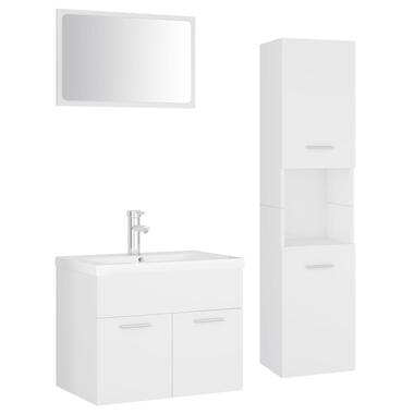 vidaXL Ensemble de meubles de salle de bain Blanc Aggloméré product