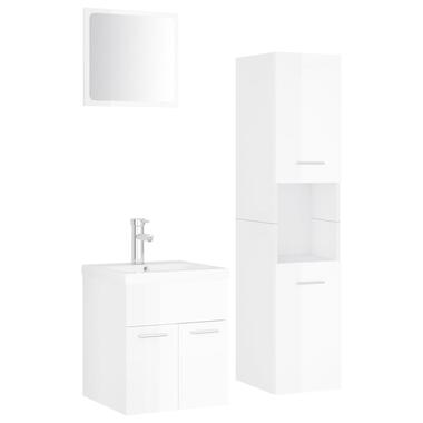 vidaXL Ensemble de meubles de salle de bain Blanc brillant Aggloméré product