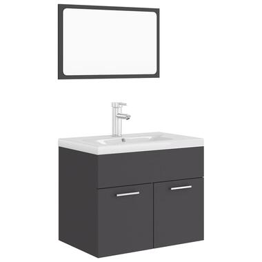 vidaXL Ensemble de meubles de salle de bain Gris Aggloméré product