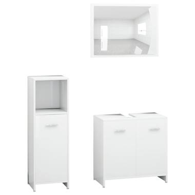 vidaXL Ensemble de meubles de salle de bain 3pcs Blanc Bois ingénierie product