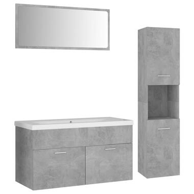 vidaXL Ensemble de meubles de salle de bain Gris béton Aggloméré product
