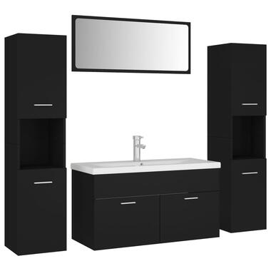 vidaXL Ensemble de meubles de salle de bain Noir Aggloméré product