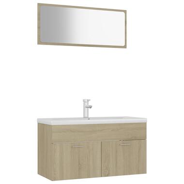 vidaXL Ensemble de meubles de salle de bain Chêne sonoma Aggloméré product