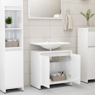 vidaXL Armoire de salle de bain Blanc brillant Bois d'ingénierie product