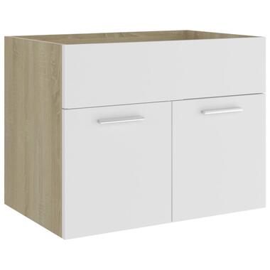 vidaXL Armoire d'évier Blanc et chêne sonoma Bois d’ingénierie product