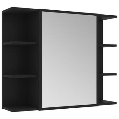 vidaXL Badkamerspiegelkast 80x20,5x64 cm bewerkt hout zwart product