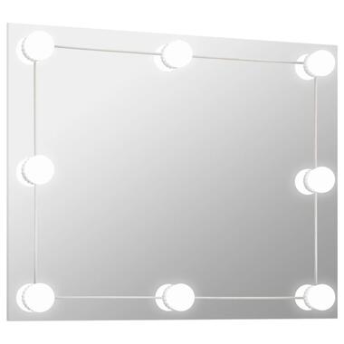 VIDAXL Wandspiegel zonder lijst met LED-lampen rechthoekig glas product