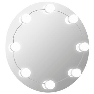 VIDAXL Wandspiegel zonder lijst met LED-lampen rond glas product