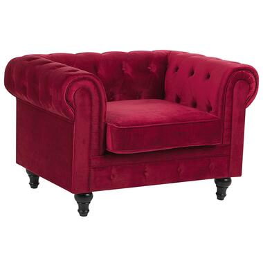 Beliani Fauteuil CHESTERFIELD - Rouge velours product