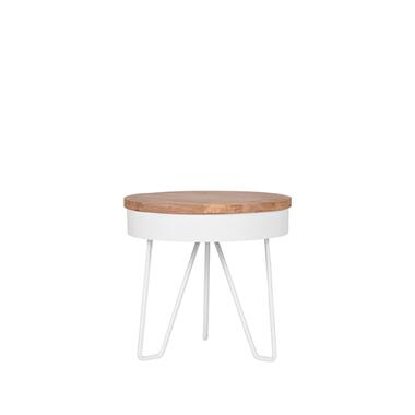LABEL51 Table d'appoint Saran - Blanc - Métal - Ronde - 44 cm product