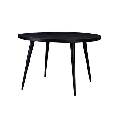 Livingfurn - Table de Salle à Manger Ronde Noire - Bois de Manguier - 120 cm product