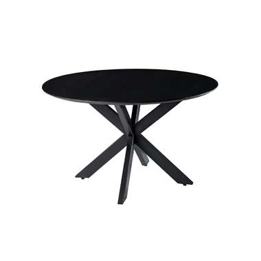 Livingfurn - Table de Salle à Manger Ronde Oslo Noir - Bois d'Acasia - 120 cm product