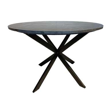 Livingfurn - Table de Salle à Manger Ronde Marbre Noir - Marbre - 120 cm product