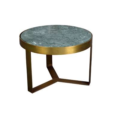 Livingfurn - Table basse Glennis - Vert Or - 50x50x35cm - Marbre product