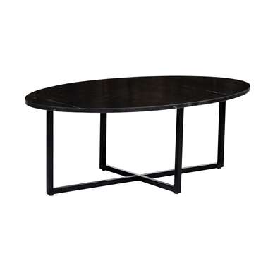Livingfurn - Table basse Elize - Ovale Noir - 60x100x40 - Marbre product
