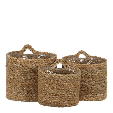 Mica Decorations Atlantic Lot de 3 paniers à plantes suspendu - Marron product