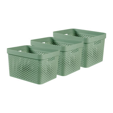 Curver Infinity Dots Recycled Boîte - 17L - lot de 3 - Vert product