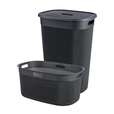 Curver Filo Wasmand met deksel 55L + Wasmand 45L - Donkergrijs product