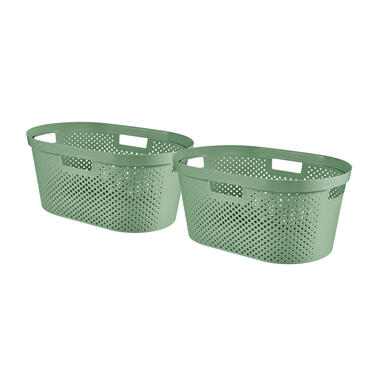 Curver Panier à Linge 40L Infinity Dots - 100% Recycled - Lot de 2 - Vert product