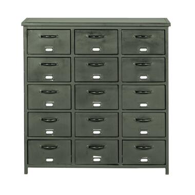 Metalen ladekast - Groen - 88x37x88cm - 15 Ladenkast Groen product