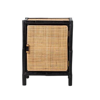 Nachtkastje Webbing/Hout - Zwart Frame - 40x50x66cm product