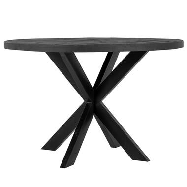 Eettafel Zwart Rond - Mangohout - Ø130 cm - Eljero product