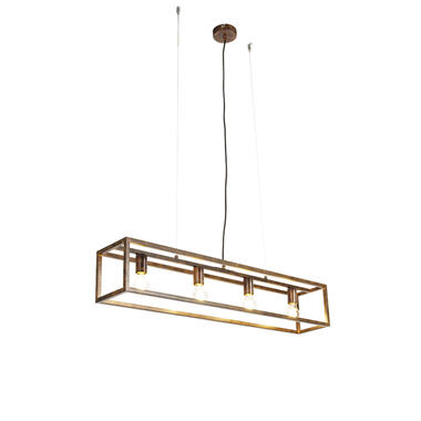 QAZQA suspension industrielle brun rouille 4 lumières - cage product