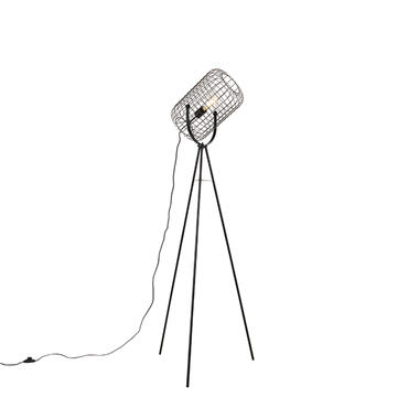 QAZQA lampadaire industriel trépied acier noir - bliss vefa product