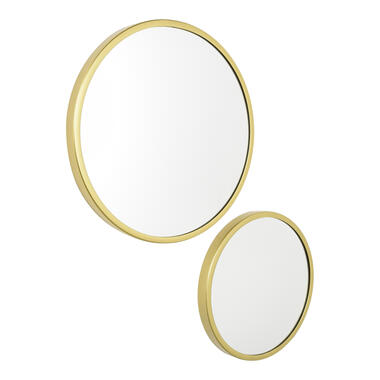 LOFT42 Mirror Spiegels Rond Goud Set van 2 - Metaal - Ø45 & Ø35 product
