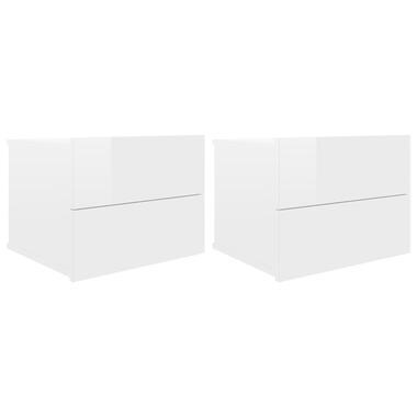 vidaXL Tables de chevet 2pcs Blanc brillant 40x30x30cm Bois ingénierie product