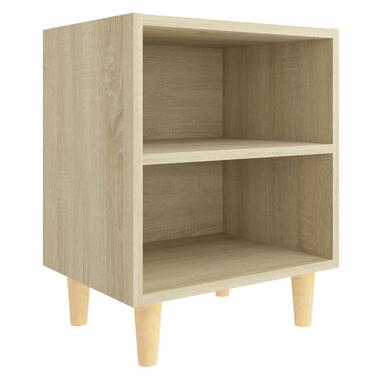 VIDAXL Nachtkastje met houten poten 40x30x50 cm sonoma eikenkleurig product