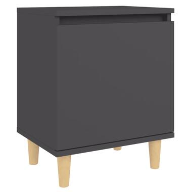 vidaXL Table de chevet avec pieds en bois solide Gris 40x30x50 cm product