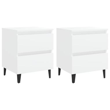 vidaXL Tables de chevet 2 pcs blanc 40x35x50 cm bois d'ingénierie product