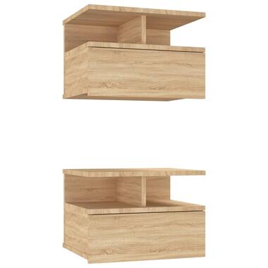 vidaXL Tables de chevet flottantes 2 pcs Chêne sonoma Bois ingénierie product